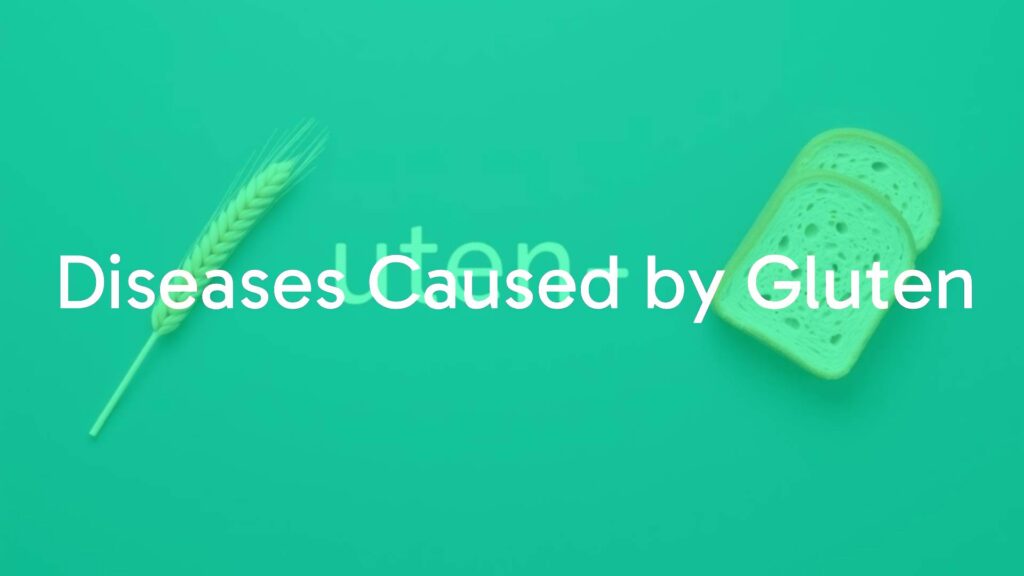 Gluten-free diet concept with wheat and bread crossed out, medical theme, clean and modern.