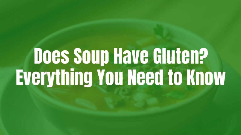 A bowl of soup with gluten-free and gluten ingredients separated, warm lighting, clear labels on ingredients, realistic style.