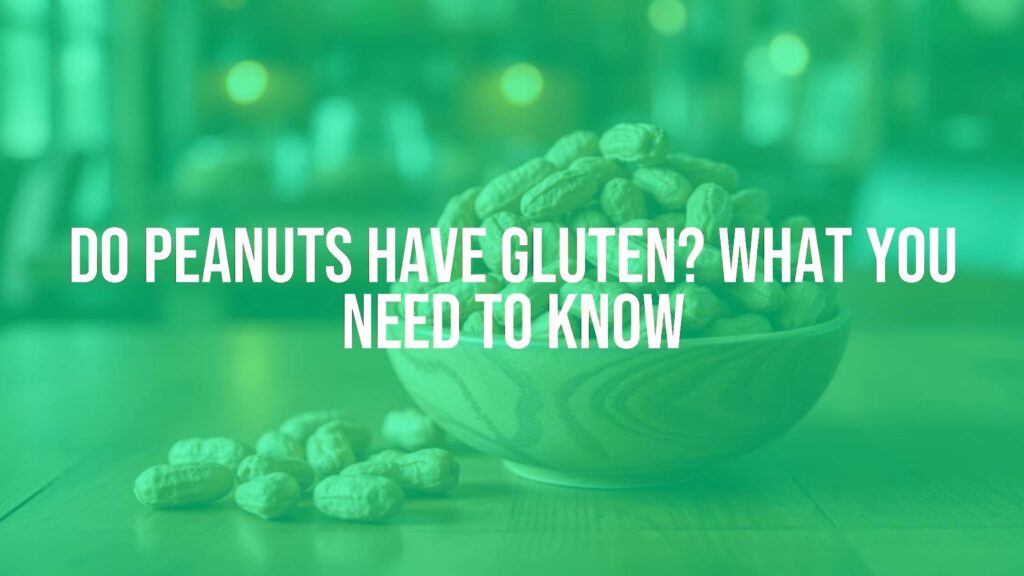 A bowl of roasted peanuts on a wooden table, gluten-free label nearby, warm and inviting lighting, realistic.