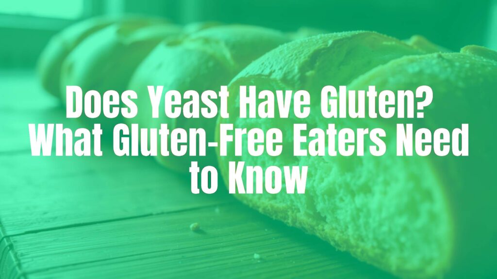 Freshly baked gluten-free bread with yeast, close-up, warm golden crust, soft interior, rustic wooden table, natural light, realistic.