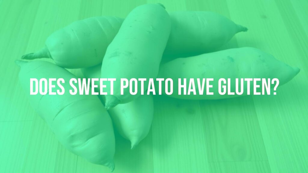 Fresh sweet potatoes on a wooden table, gluten-free label nearby, bright and healthy vibe, realistic.