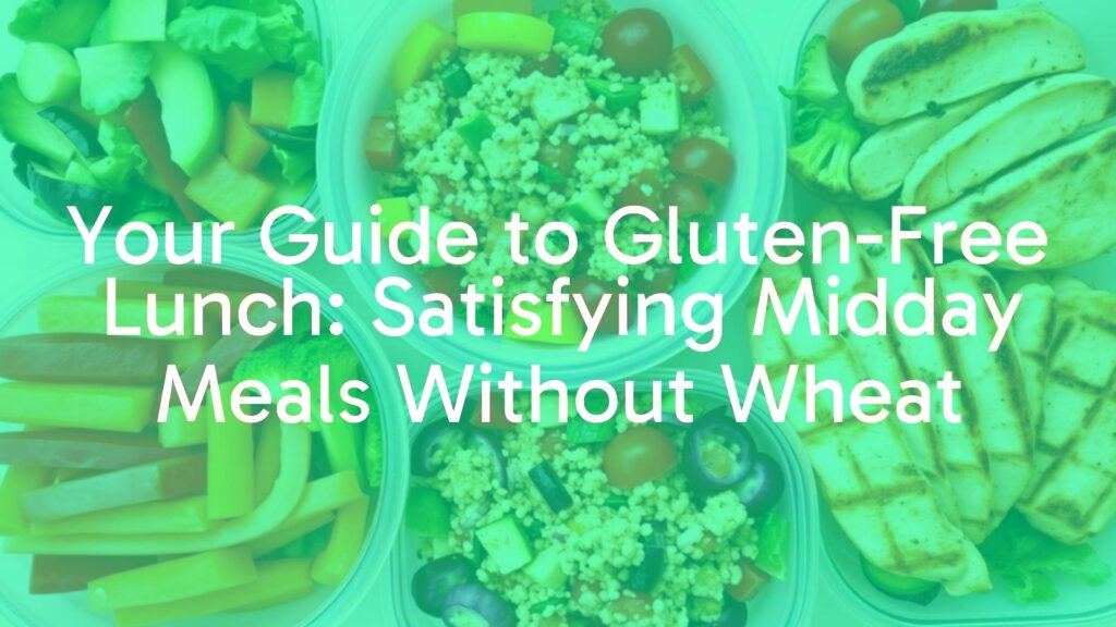 Colorful gluten-free lunch spread with fresh vegetables, quinoa salad, and grilled chicken, bright and inviting, realistic.