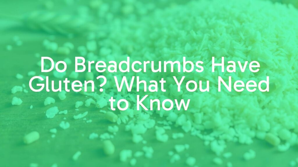 Breadcrumbs on a wooden table, gluten-free sign, wheat and rye grains, clear focus, realistic.